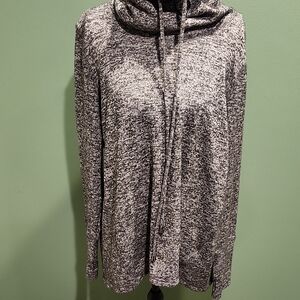 Cable & Gauge Black and White Cowl Neck Sweater